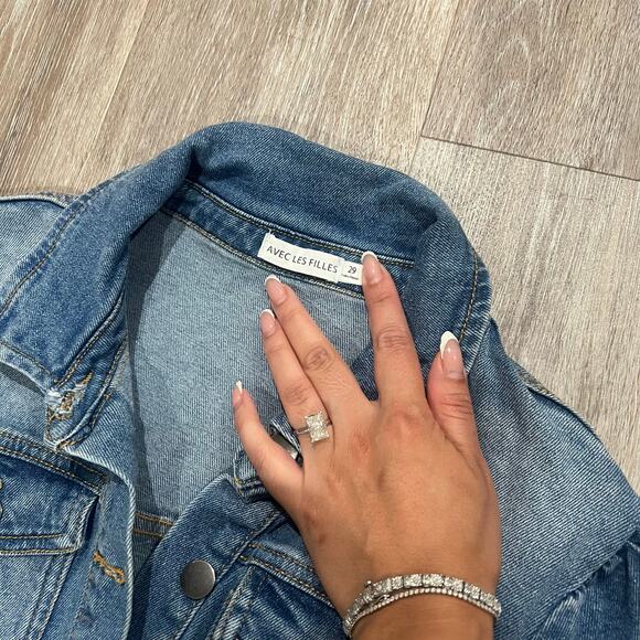 Avec Les Filles Denim Collared One Piece Jumpsuit Overalls Size 29 - Picture 3 of 9